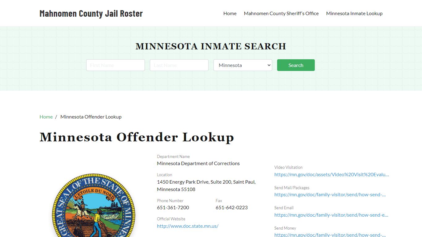 Minnesota Inmate Search, Jail Rosters - Mahnomen County Jail