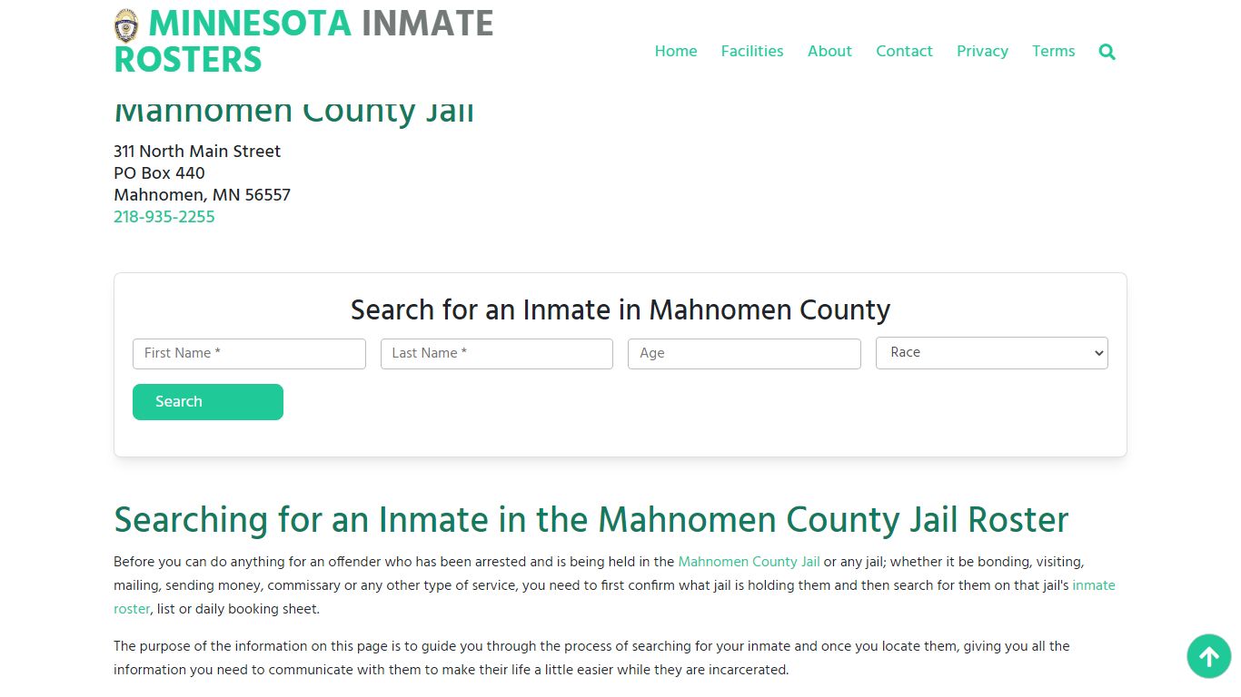 Mahnomen County Jail MN: Inmate Search & Roster